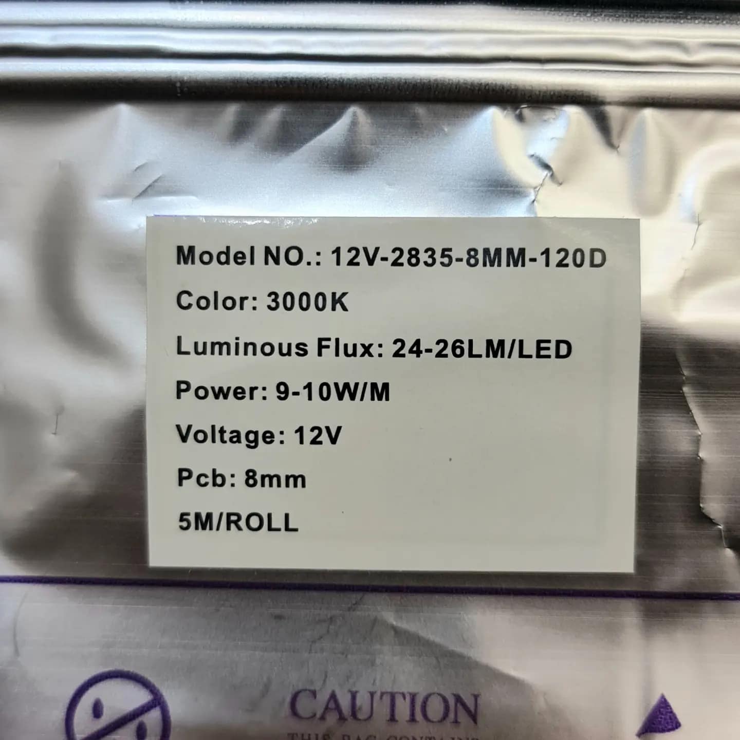 ال ای دی نواری 12 ولت تک لاین مهتابی 26 لومن