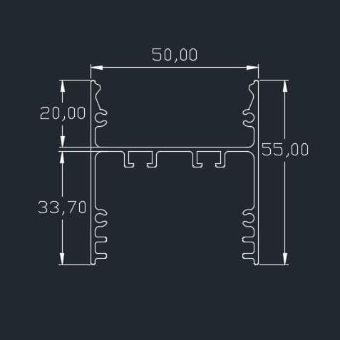 قاب لاینر آویز و روکار کد H1 قاب لاینر آویز و روکار کد H1